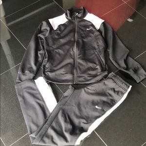 Small Nike tracksuit. Black white and gray.